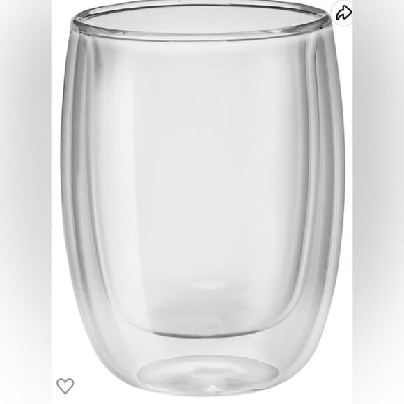 Set of two thick coffee glasses.  Purchased as wine glasses - Picture 1 of 4